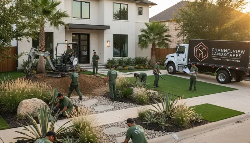 Houston, TX landscaping service area image for residential and commercial lawn care solutions