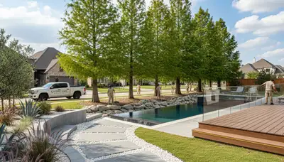 Houston, TX landscaping service team providing professional yard maintenance and outdoor care