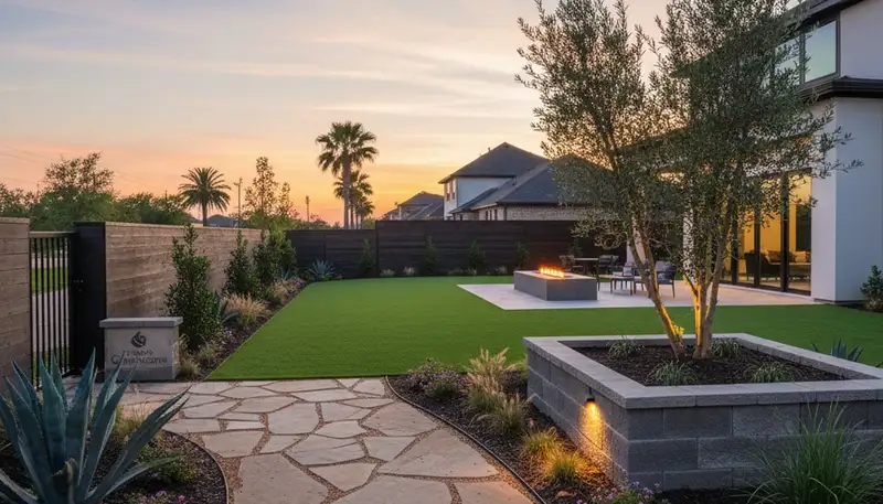 Houston, TX landscaping team providing professional lawn care and outdoor maintenance services
