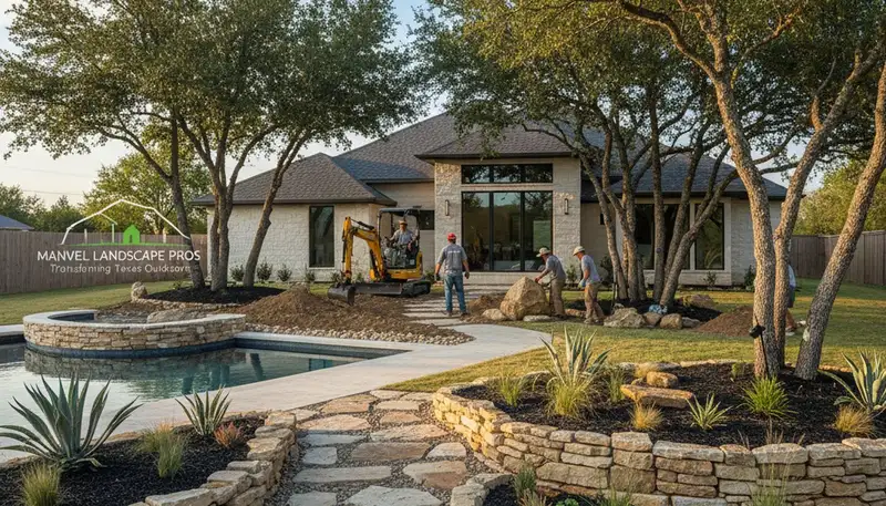 Landscaping service in Houston, TX for residential yard maintenance and landscape design
