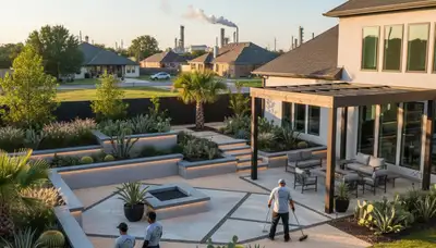 Houston, TX landscaping service team providing professional residential and commercial yard care