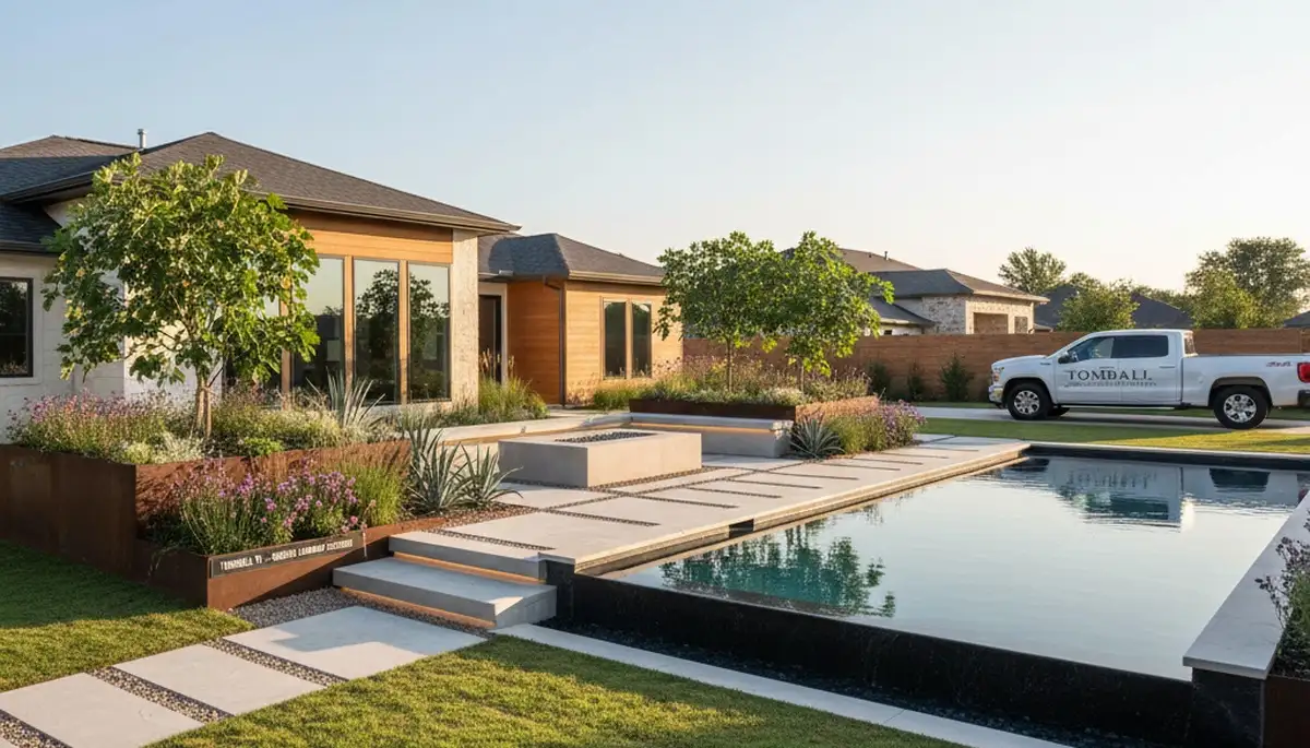 Houston, TX landscaping team providing professional lawn care and landscape maintenance services