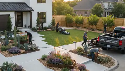 Houston, TX landscaping service page image for professional residential and commercial lawn care