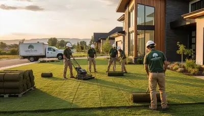 Professional sod installation and lawn transformation by Chop Chop Landscaping in Houston, TX